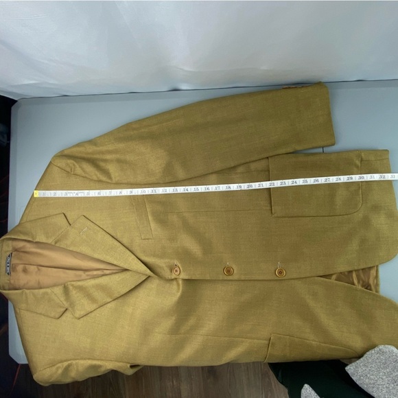 Vtg Stewart Hall Golden Wheat 3 button Men's Italian Made Suit Jacket size 42L - Picture 7 of 11